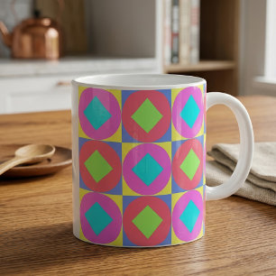 Vibrant Geometric Abstract Psychedelic Pattern Coffee Mug