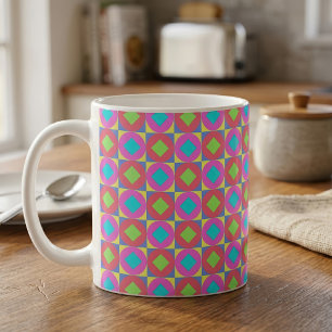 Vibrant Geometric Abstract Psychedelic Pattern Coffee Mug