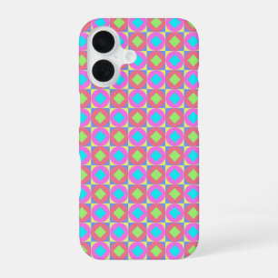 Vibrant Geometric Abstract Psychedelic Pattern iPhone 16 Case