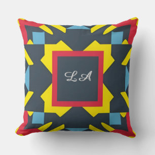 🔷 Vibrant Geometric Abstract Symmetry Art ✨ Cushion