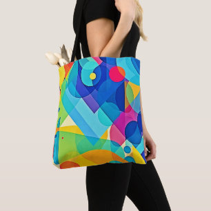 Vibrant Geometric Abstract Tote Bag