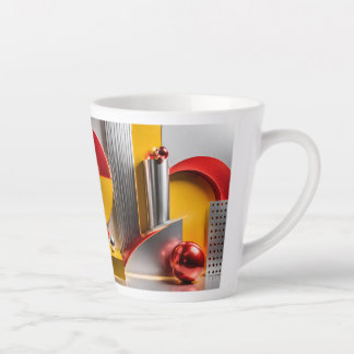 Vibrant Geometric Abstraction Metallic Spheres Art Latte Mug