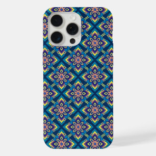 Vibrant Geometric Boho Floral Pattern iPhone 15 Pro Max Case