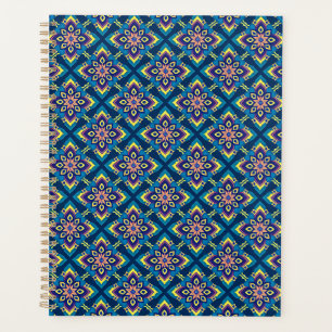 Vibrant Geometric Boho Floral Pattern Planner