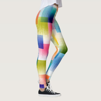 Vibrant Geometric Color Blocks with Soft Gradient  Leggings