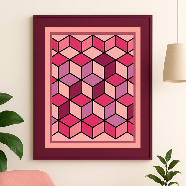 Vibrant Geometric Cube Pattern Poster (Creator Uploaded)