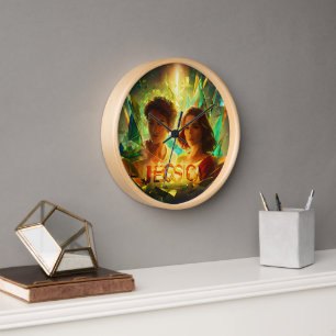 "Vibrant Geometric Elegance: 3D Jessica" Clock