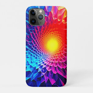 Vibrant Geometric Energy Vortex Art iPhone 11 Pro Case