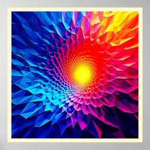 Vibrant Geometric Energy Vortex Art Poster