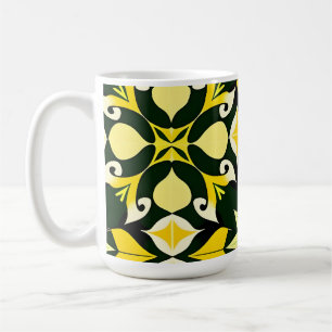 Vibrant Geometric Floral Design Coffee Mug