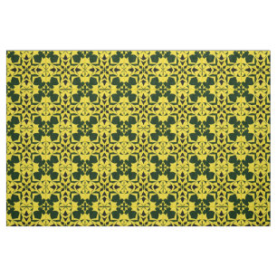 Vibrant Geometric Floral Design Fabric