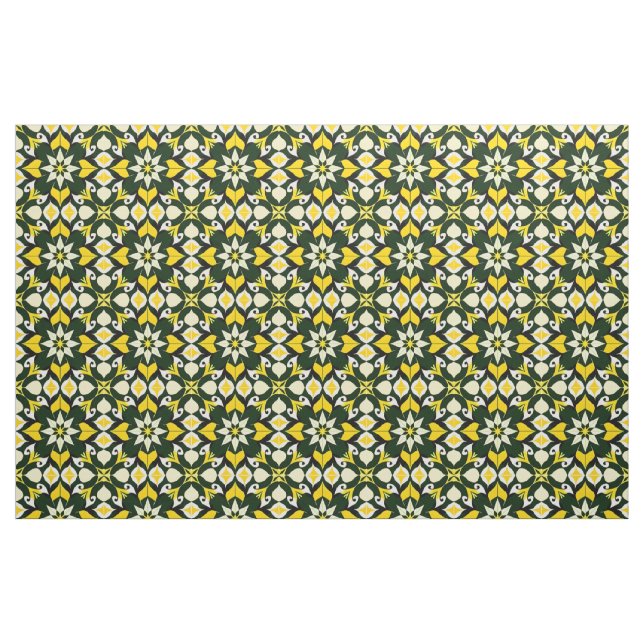 Vibrant Geometric Floral Design Fabric (Fat Quarter)