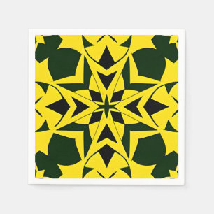 Vibrant Geometric Floral Design Napkin
