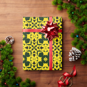 Vibrant Geometric Floral Design Wrapping Paper