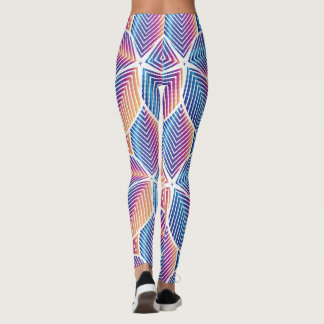 Vibrant Geometric Floral Pattern Leggings