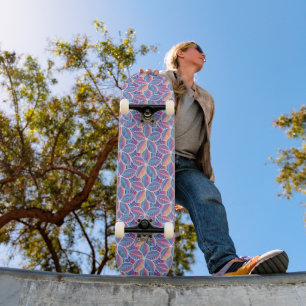 Vibrant Geometric Floral Pattern Skateboard