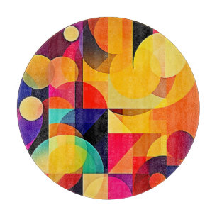Vibrant Geometric Harmony Cutting Board