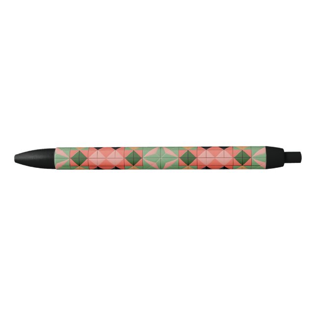 🔷 Vibrant Geometric Harmony – Symmetrical Colour Black Ink Pen (Front)