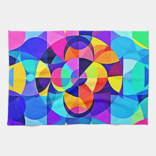 Vibrant Geometric Joy Tea Towel