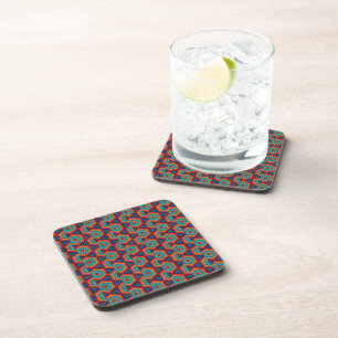 Vibrant Geometric Kaleidoscope Coaster