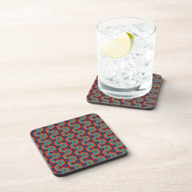 Vibrant Geometric Kaleidoscope Coaster (Right Side)