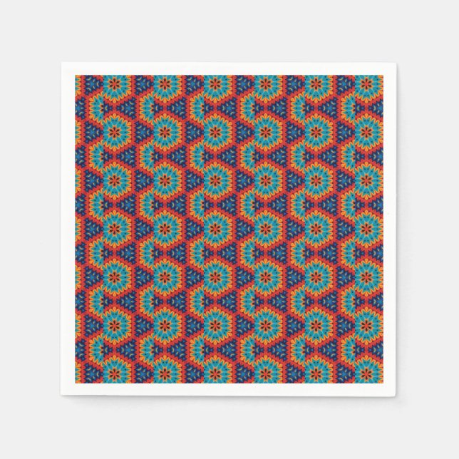 Vibrant Geometric Kaleidoscope Napkin (Front)