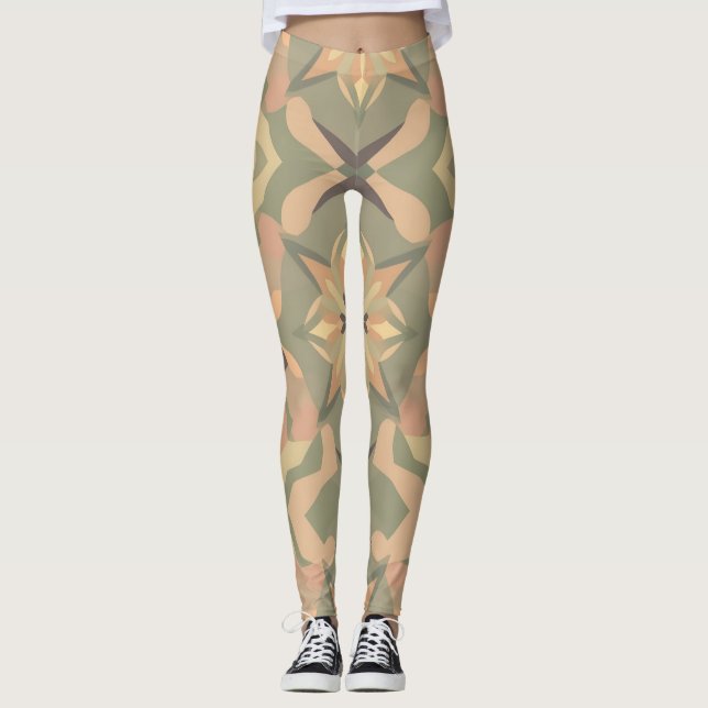 Vibrant Geometric Leggings (Front)