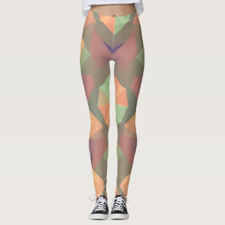 Vibrant Geometric Leggings - Artistic Seamless Des