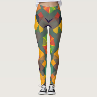 Vibrant Geometric Leggings - Colourful Home Decor 