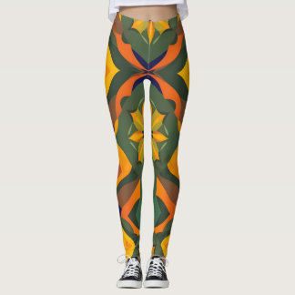 Vibrant Geometric Leggings - Soft Colour Repeat