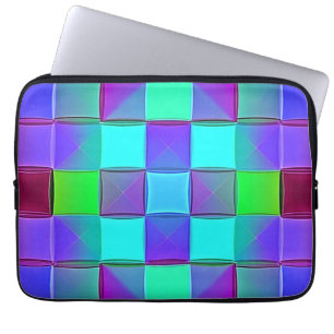 Vibrant Geometric Light Waves Laptop Sleeve