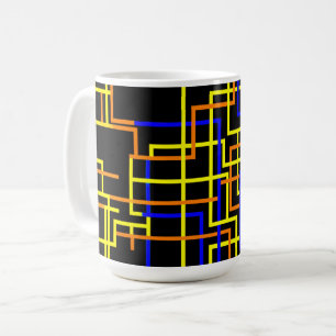 Vibrant Geometric Lines Coffee Mug