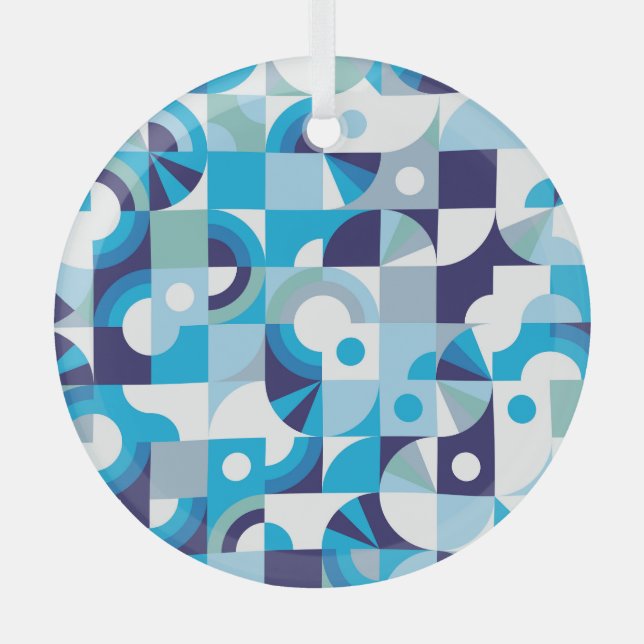 Vibrant Geometric: Modern Seamless Glass Tree Decoration (Front)