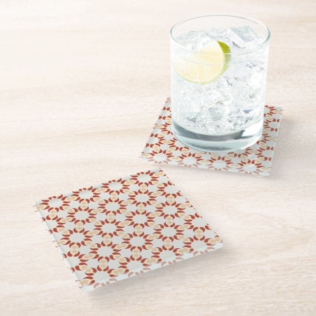 Vibrant Geometric Motif Coaster (Angled)