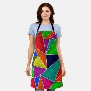 Vibrant geometric pattern apron