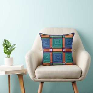Vibrant Geometric Pattern Cushion