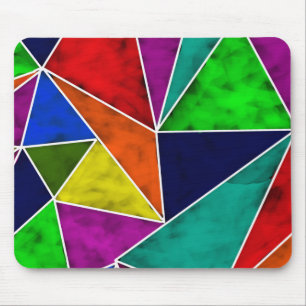Vibrant geometric pattern mouse pad