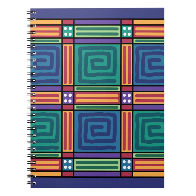 Vibrant Geometric Pattern Notebook (Front)