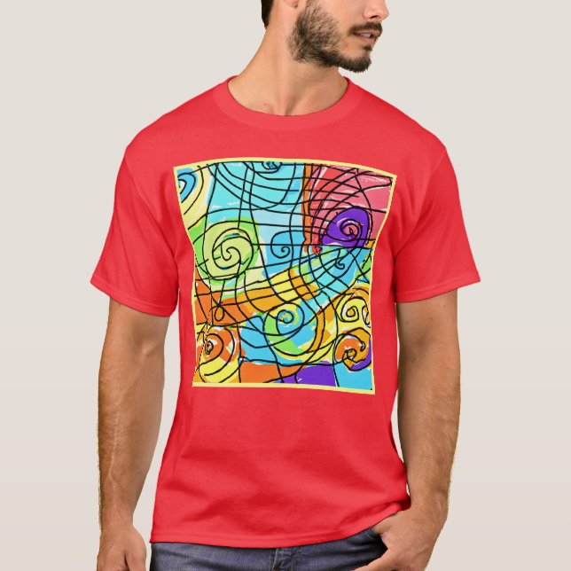 Vibrant Geometric Pattern T-Shirt (Front)