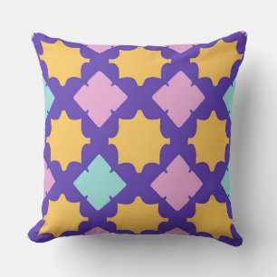 Vibrant Geometric Pattern with Bright Colours Cushion