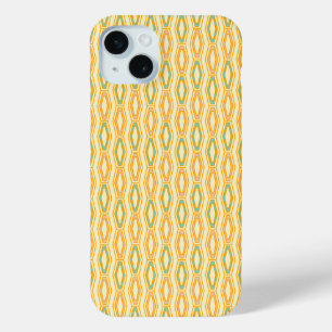 Vibrant geometric pattern with hexagonal shapes iPhone 15 mini case