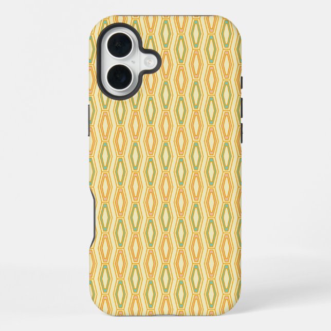 Vibrant geometric pattern with hexagonal shapes  iPhone case (Back)