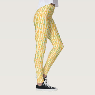 Vibrant geometric pattern with hexagonal shapes leggings