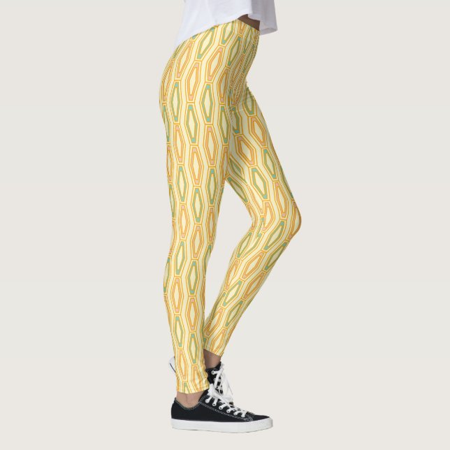 Vibrant geometric pattern with hexagonal shapes  leggings (Right)