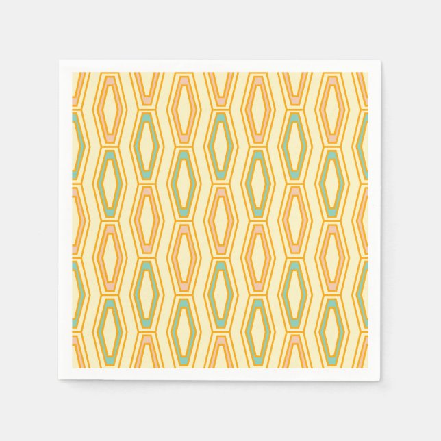 Vibrant geometric pattern with hexagonal shapes  napkin (Front)