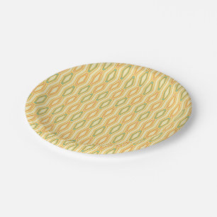 Vibrant geometric pattern with hexagonal shapes  paper plate