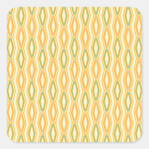 Vibrant geometric pattern with hexagonal shapes square sticker