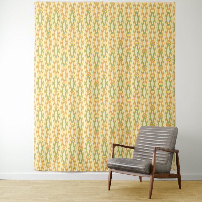 Vibrant geometric pattern with hexagonal shapes  tapestry (In Situ)
