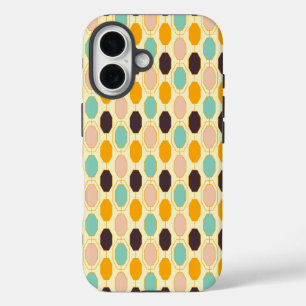 Vibrant geometric pattern with rows of octagonal s iPhone 16 case