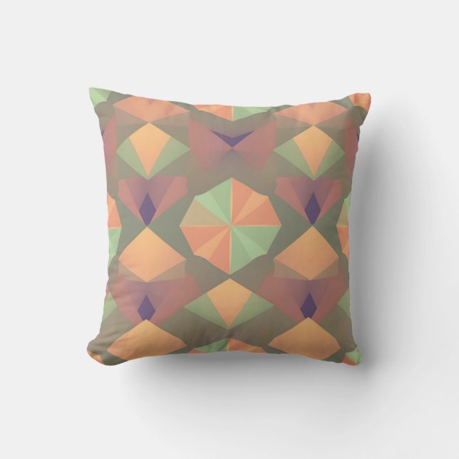 Vibrant Geometric Pillow - Soft Colours & Artistic (Front)